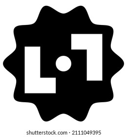 Abstract geometric icon with cross-hair like element for concentration, focus, alignment concepts