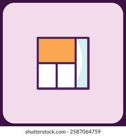 Abstract Geometric Icon Design with Color Blocks