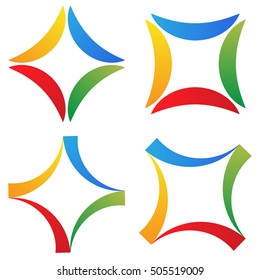 Abstract geometric icon / design element(s) isolated on white