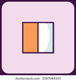 Abstract Geometric Icon Design with Two-Tone Color Palette