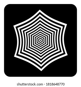 Abstract geometric icon in hexagon shape. Design element. Vector art.