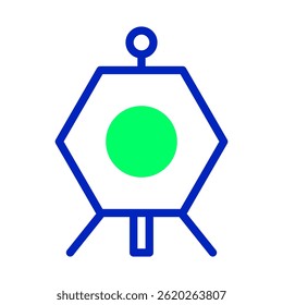 Icono geométrico Abstractas con forma de hexágono que enmarca un diseño circular centrado