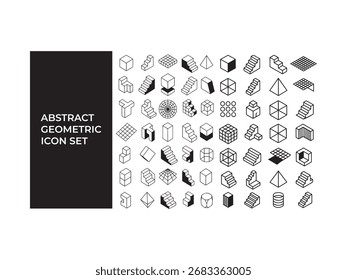Abstract geometric icon set design