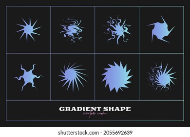 Abstract Geometric icon, shape collection. Line gradient vector illustration. Trendy hipster logotypes. Web design elements.