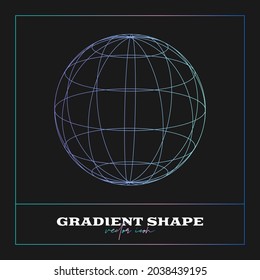 Abstract Geometric icon, shape. Line gradient vector illustration. Trendy hipster logotypes. Web design elements.