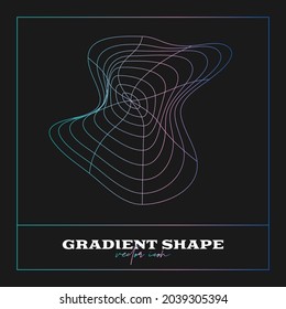 Abstract Geometric icon, shape. Line gradient vector illustration. Trendy hipster logotypes. Web design elements.