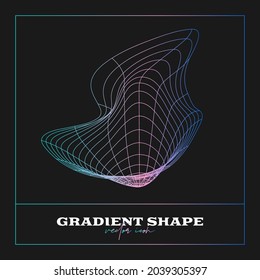 Abstraktes geometrisches Symbol, Form. Zeilenverlauf-Vektorgrafik. Trendy Hipster Logotypes. Webdesign-Elemente.