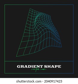 Abstract Geometric icon, shape. Line gradient vector illustration. Trendy hipster logotypes. Web design elements.