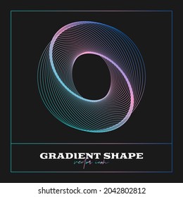 Abstract Geometric icon, shape. Line gradient vector illustration. Trendy hipster logotypes. Web design elements.