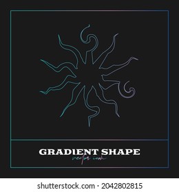 Abstract Geometric icon, shape. Line gradient vector illustration. Trendy hipster logotypes. Web design elements.