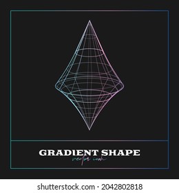 Abstract Geometric icon, shape. Line gradient vector illustration. Trendy hipster logotypes. Web design elements.