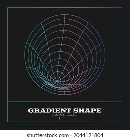 Abstract Geometric icon, shape. Line gradient vector illustration. Trendy hipster logotypes. Web design elements.