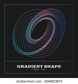 Abstract Geometric icon, shape. Line gradient vector illustration. Trendy hipster logotypes. Web design elements.