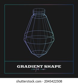 Abstract Geometric icon, shape. Line gradient vector illustration. Trendy hipster logotypes. Web design elements.