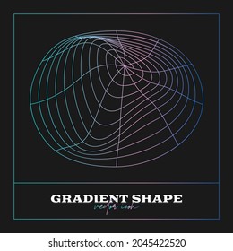 Abstract Geometric icon, shape. Line gradient vector illustration. Trendy hipster logotypes. Web design elements.