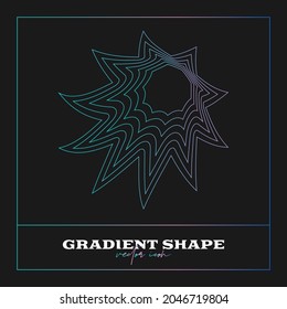 Abstract Geometric icon, shape. Line gradient vector illustration. Trendy hipster logotypes. Web design elements.