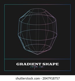 Abstract Geometric icon, shape. Line gradient vector illustration. Trendy hipster logotypes. Web design elements.