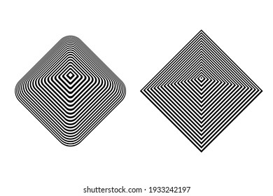 Abstract geometric icons in pyramid shape. Design elements set. Vector art.