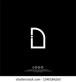 abstract geometric ID logo letter design concept