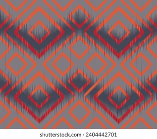 Abstract Geometric Ikat Pattern: Ethnic Textile Design for Fashion and Decor