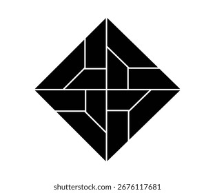 Abstract Geometric Illusion with Symmetrical Triangles for icon logo. vector illustration.