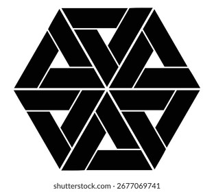 Abstract Geometric Illusion with Symmetrical Triangles for icon logo. vector illustration.