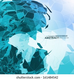 Abstract geometric illustration, blue vector background eps10