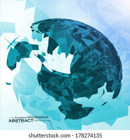 Abstract geometric illustration, blue vector background eps10