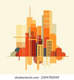 Abstract geometric illustration of buildings in a big city
