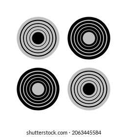 Ilustración geométrica abstracta con círculos y elementos. Diseño abstracto moderno para el papel, la cubierta, la tela, el interior y otros usuarios. Círculos sobre un fondo blanco.