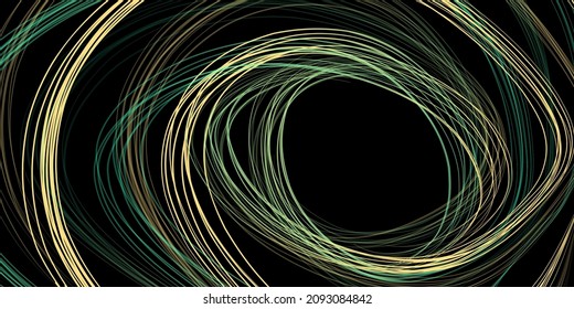 Abstract geometric illustration of doodle waves felt-tip pen with gradient on dark background. Abstract gradient background. Cover, wallpaper, flyer design.