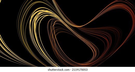 Abstract geometric illustration of doodle waves felt-tip pen with gradient on dark background. Abstract gradient background. Cover, wallpaper, flyer design.