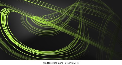 Abstract geometric illustration of doodle waves felt-tip pen with gradient on dark background. Abstract gradient background. Cover, wallpaper, flyer design.