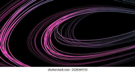 Abstrakte geometrische Abbildung von Doodle-Wellen Filzspitze Stift mit Farbverlauf auf dunklem Hintergrund. Abstrakter Farbverlauf-Hintergrund. Abdeckung, Tapete, Flugzeugabbau.
