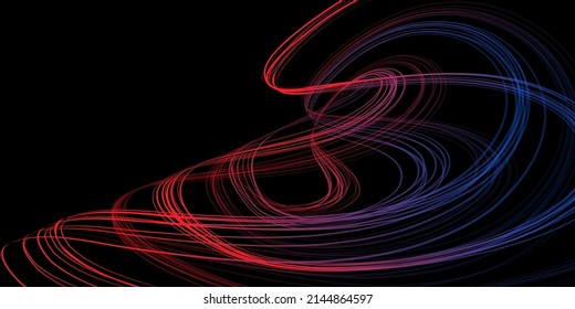 Abstract geometric illustration of doodle waves felt-tip pen with gradient on dark background. Abstract gradient background. Cover, wallpaper, flyer design.