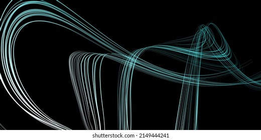 Abstract geometric illustration of doodle waves felt-tip pen with gradient on dark background. Abstract gradient background. Cover, wallpaper, flyer design.