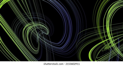 Abstract geometric illustration of doodle waves felt-tip pen with gradient on dark background. Abstract gradient background. Cover, wallpaper, flyer design.