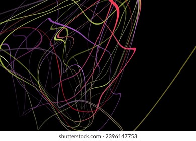 Ilustración geométrica abstracta de la pluma de punta de fieltro con gradiente sobre fondo oscuro. Fondo de degradado abstracto. Cubierta, papel pintado, diseño de volante.