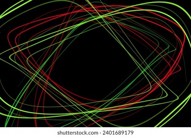 Abstract geometric illustration of doodle waves felt-tip pen with gradient on dark background. Abstract gradient background. Cover, wallpaper, flyer design.