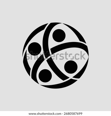 Abstract geometric illustration with overlapping lines and circle elements for design