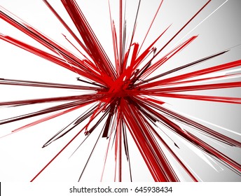 Abstract geometric illustration with random, chaotic elements