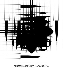 Abstract geometric illustration with random, chaotic elements