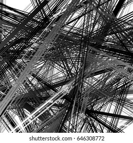 Abstract geometric illustration with random, chaotic elements