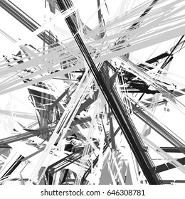 Abstract geometric illustration with random, chaotic elements