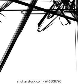 Abstract geometric illustration with random, chaotic elements