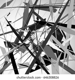 Abstract geometric illustration with random, chaotic elements