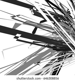 Abstract geometric illustration with random, chaotic elements