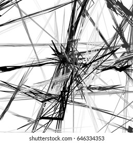 Abstract geometric illustration with random, chaotic elements