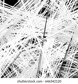Abstract geometric illustration with random, chaotic elements