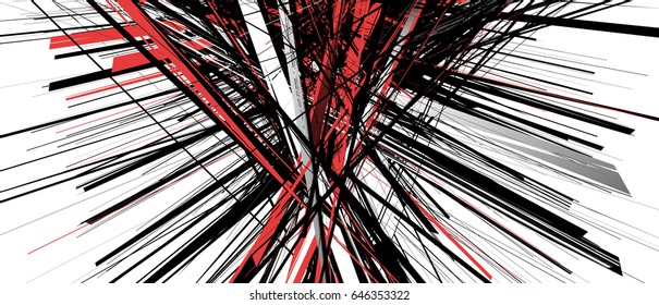 Abstract geometric illustration with random, chaotic elements